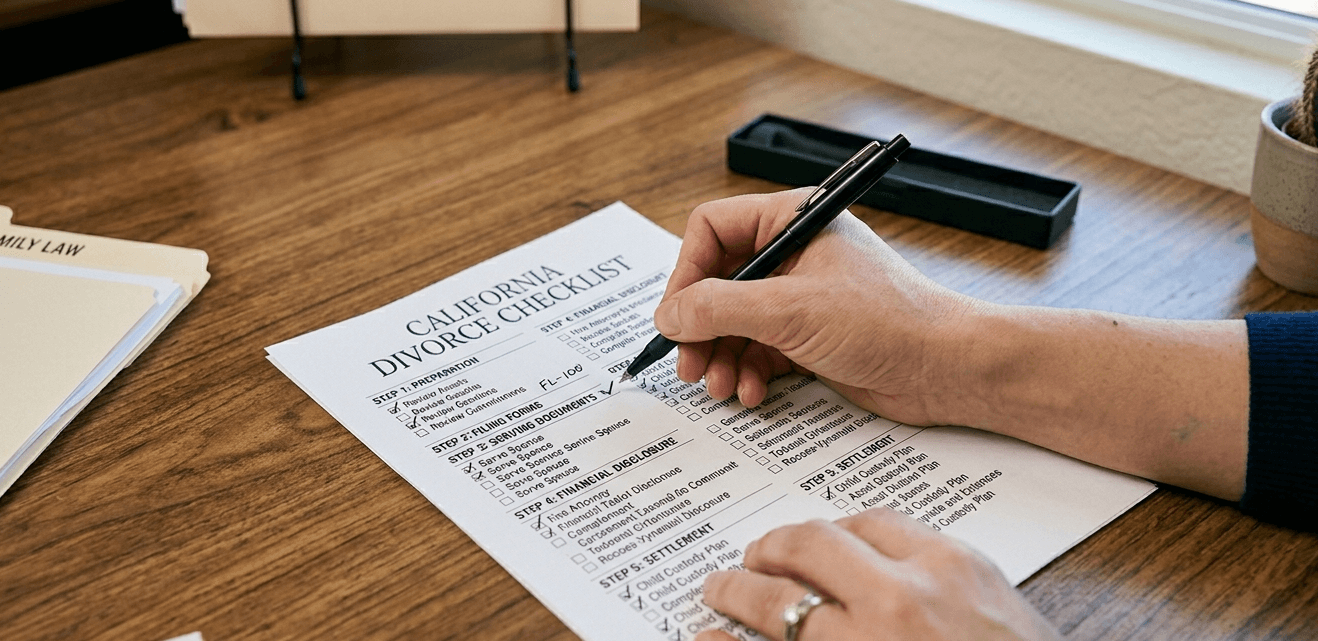 california divorce- checklist completed